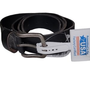 Leather Belt Black Mens 2XL Fits Waist 42"-46" Made USA Heavy Duty 1.25"W NWT